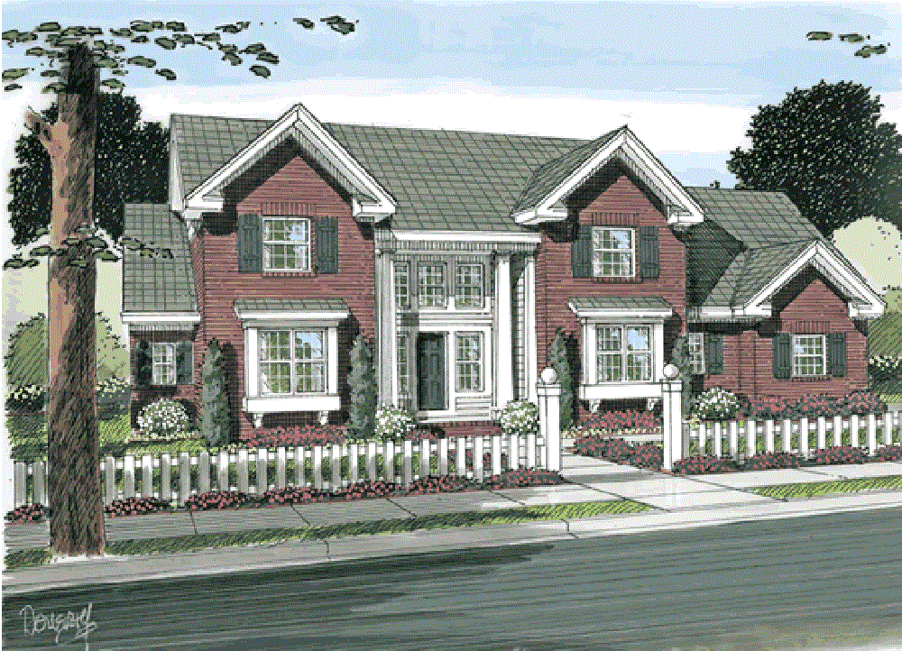 Front elevation of Traditional home (ThePlanCollection: House Plan #178-1336)