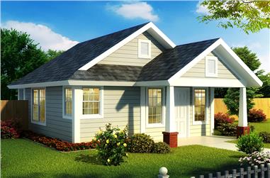 1-Bedroom, 550 Sq Ft Cottage Home Plan - 178-1344 - Main Exterior