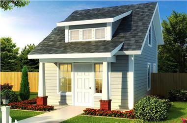 1-Bedroom, 597 Sq Ft Cottage Home Plan - 178-1346 - Main Exterior