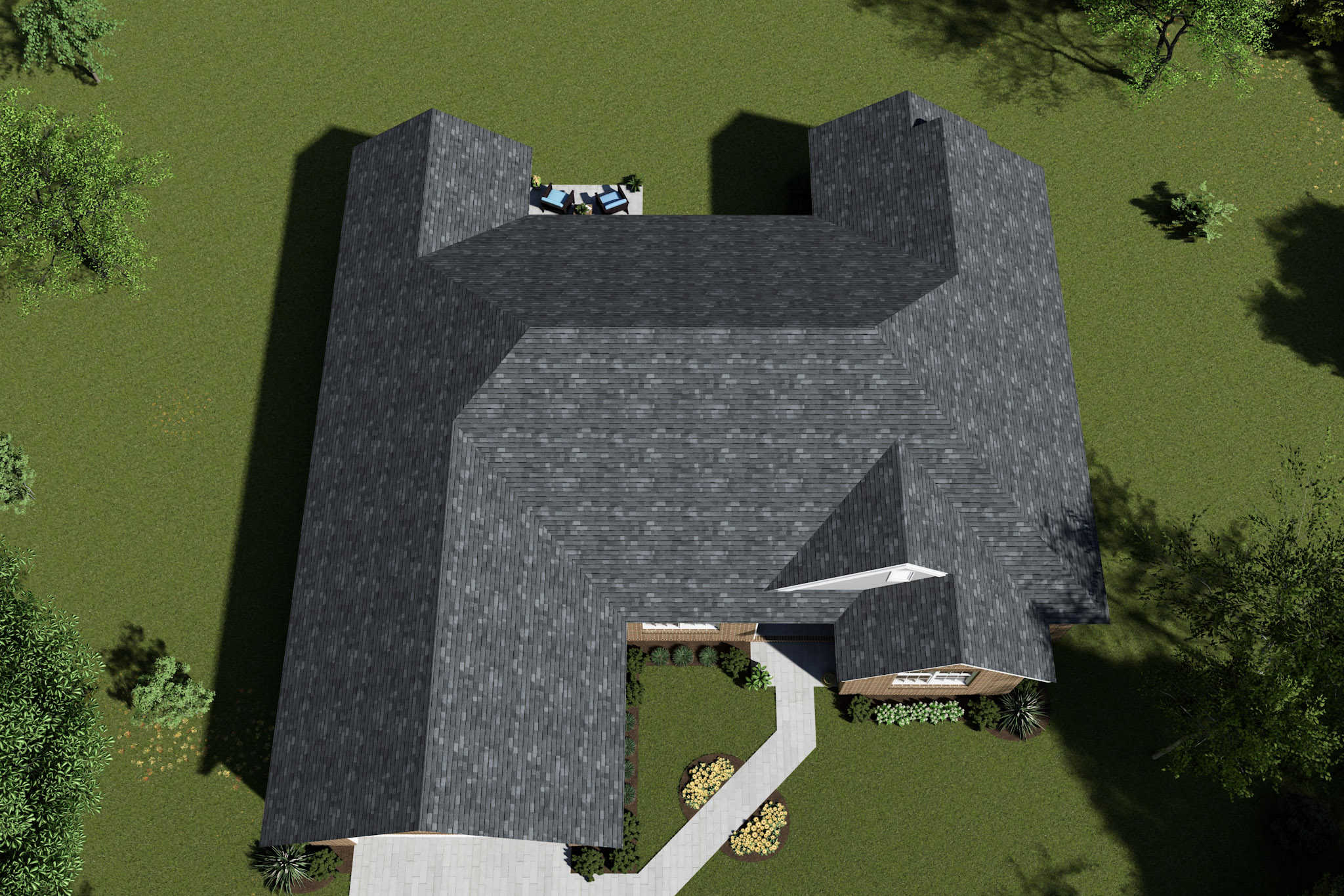 Aerial View of this 5-Bedroom,1831 Sq Ft Plan -178-1350