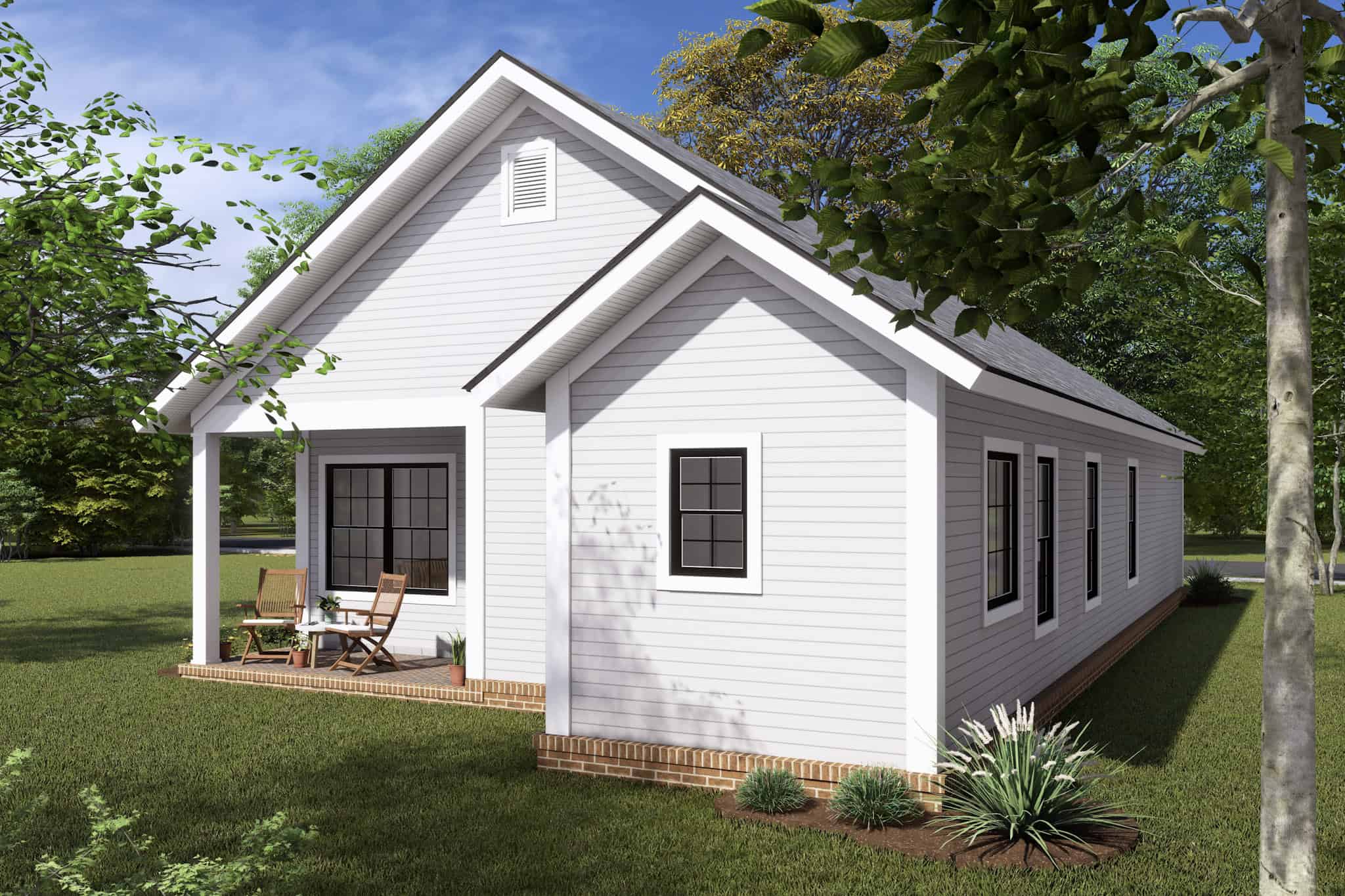 Rear View of this 3-Bedroom,1397 Sq Ft Plan -178-1355
