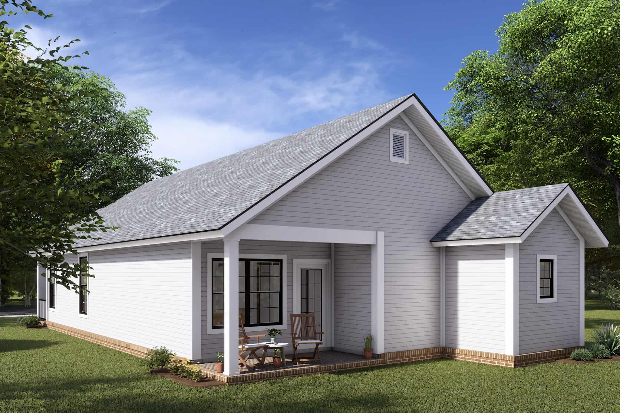 Rear View of this 3-Bedroom,1397 Sq Ft Plan -178-1355
