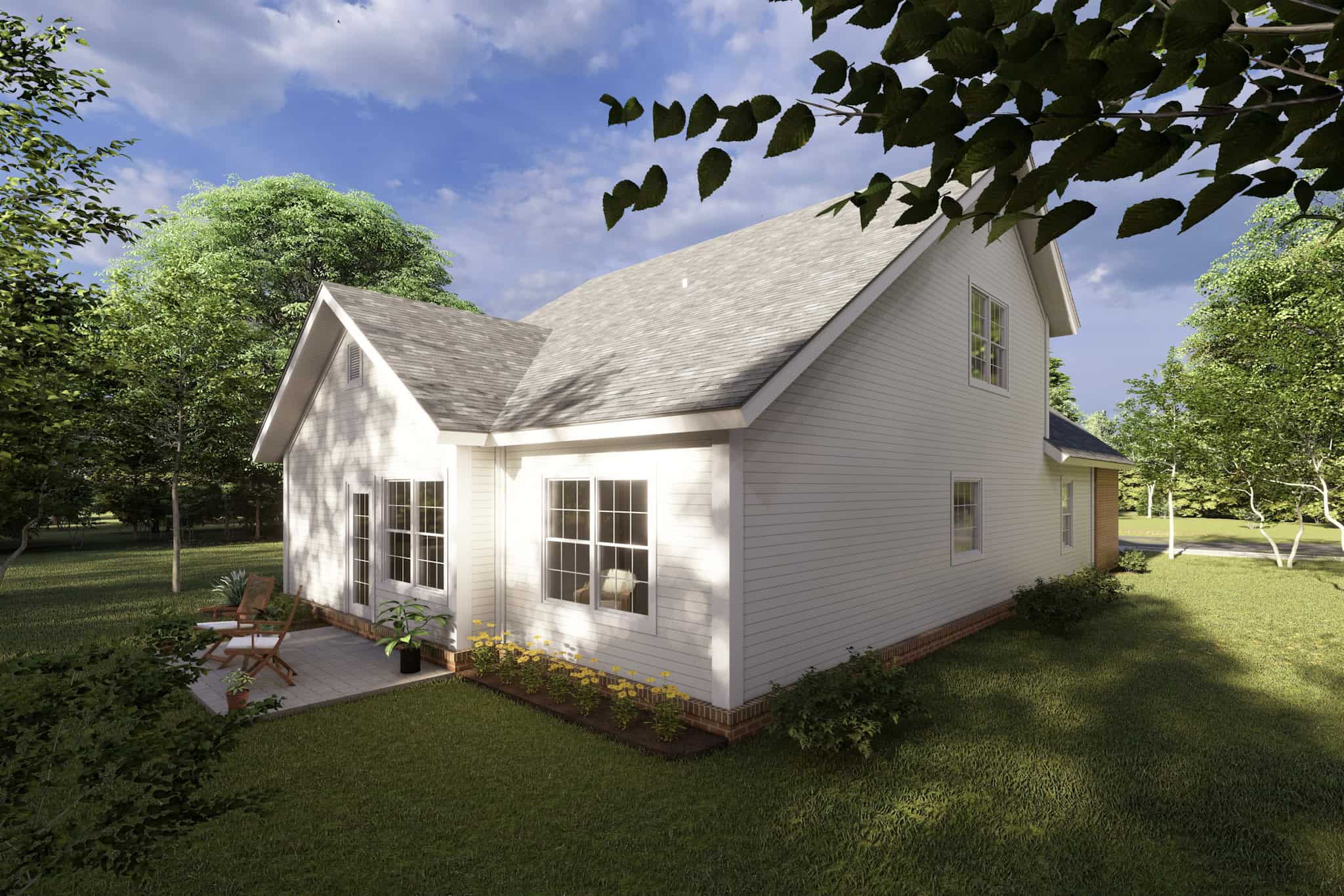 Rear View of this 3-Bedroom,1549 Sq Ft Plan -178-1361