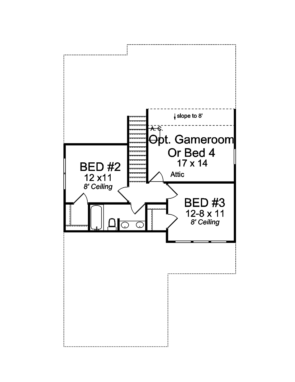 Floor Plan Second Story of Craftsman Plan #178-1361