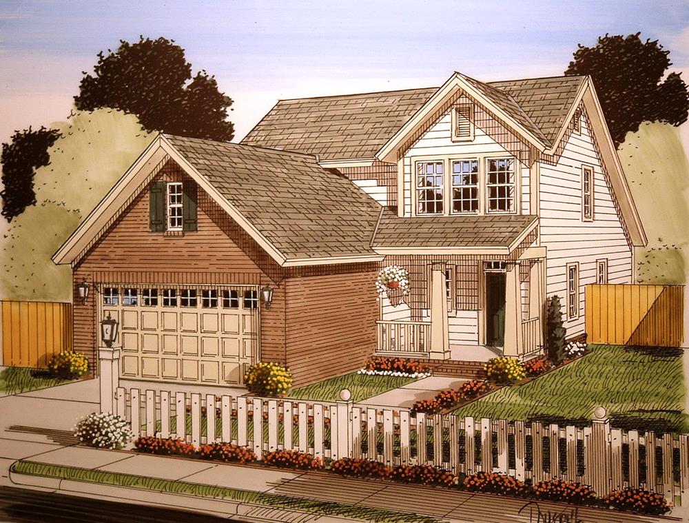 Front elevation of Craftsman home (ThePlanCollection: House Plan #178-1361)