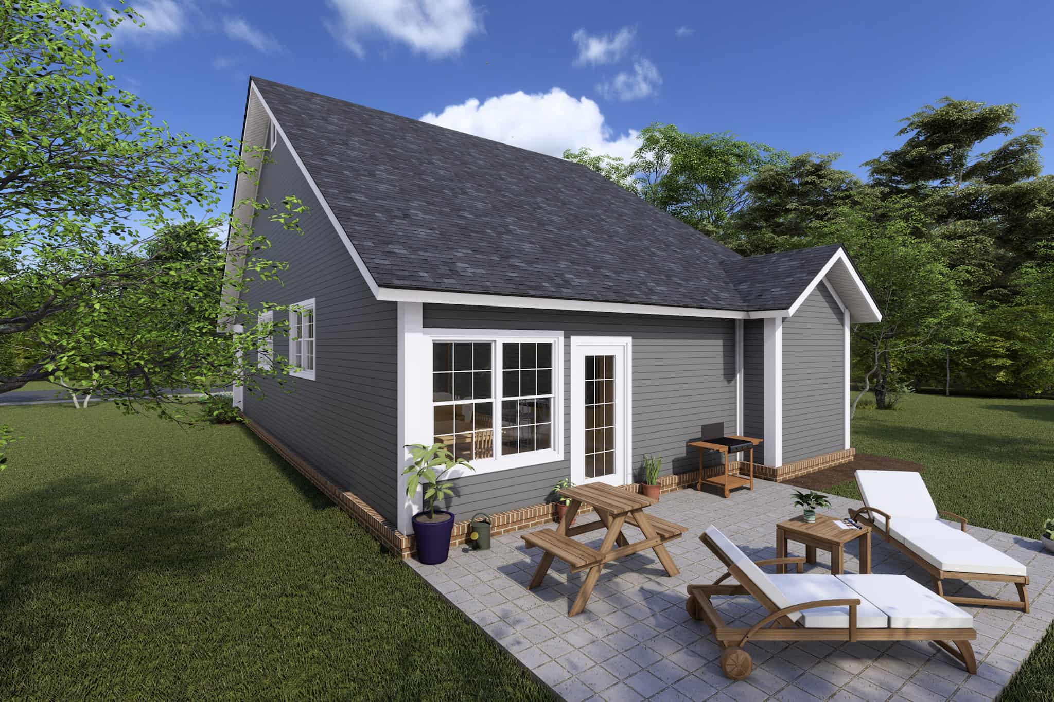Rear View of this 3-Bedroom,1622 Sq Ft Plan -178-1362