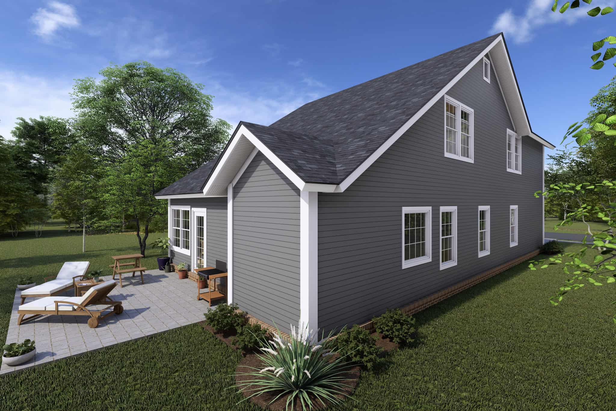 Rear View of this 3-Bedroom,1622 Sq Ft Plan -178-1362