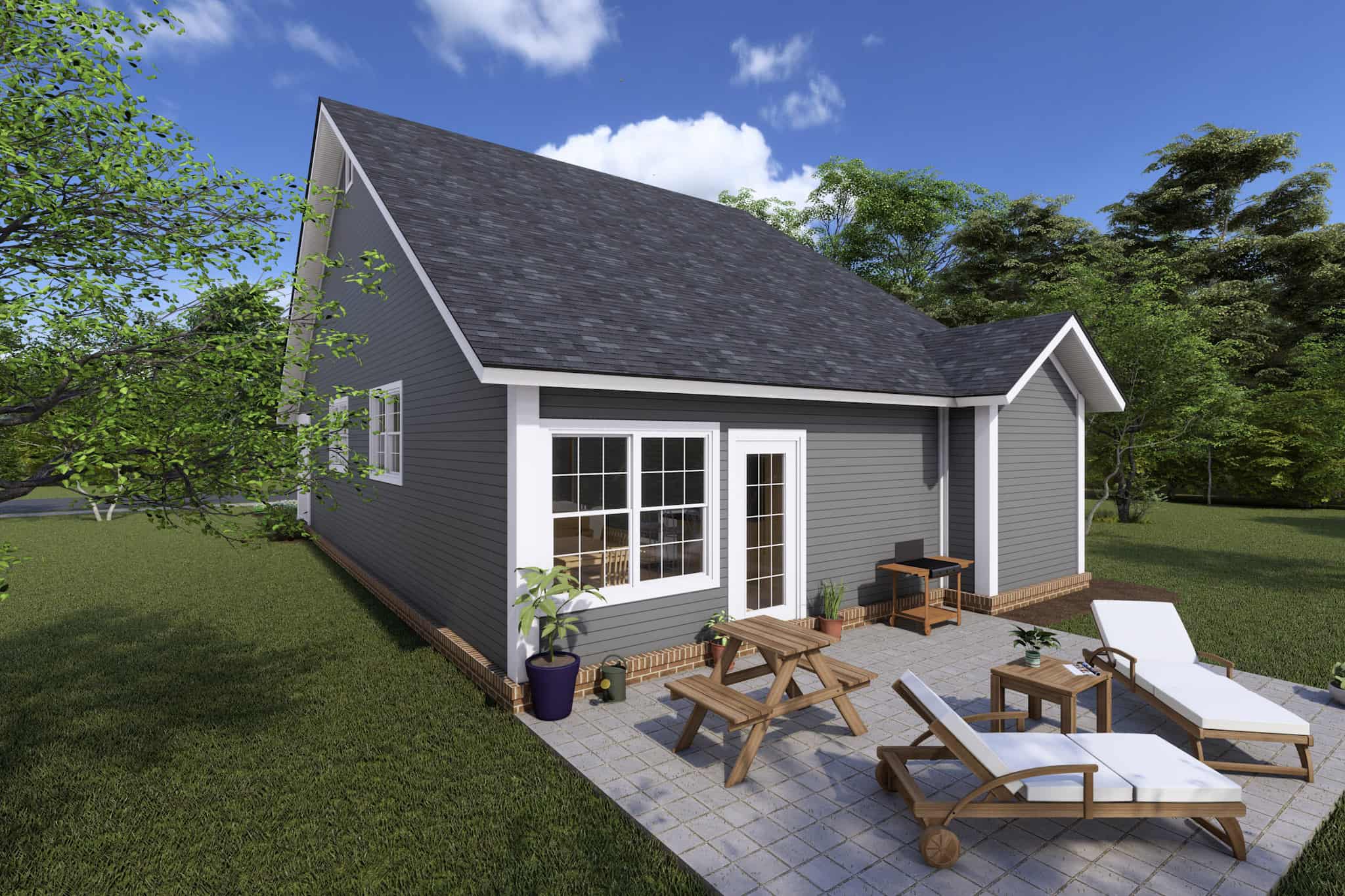 Rear View of this 3-Bedroom,1622 Sq Ft Plan -178-1362