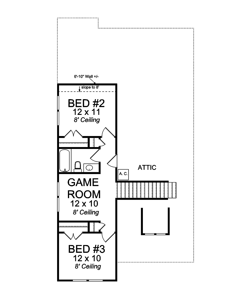 Floor Plan Second Story of Craftsman Plan #178-1362
