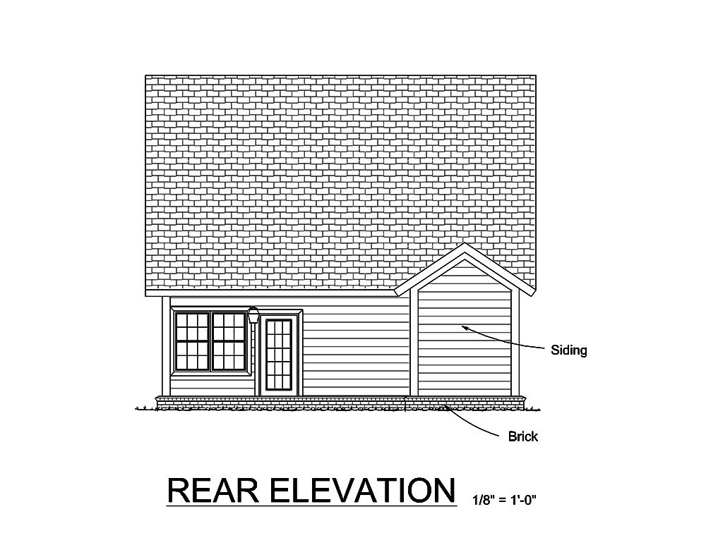 Home Plan Rear Elevation of this 3-Bedroom,1622 Sq Ft Plan -178-1362