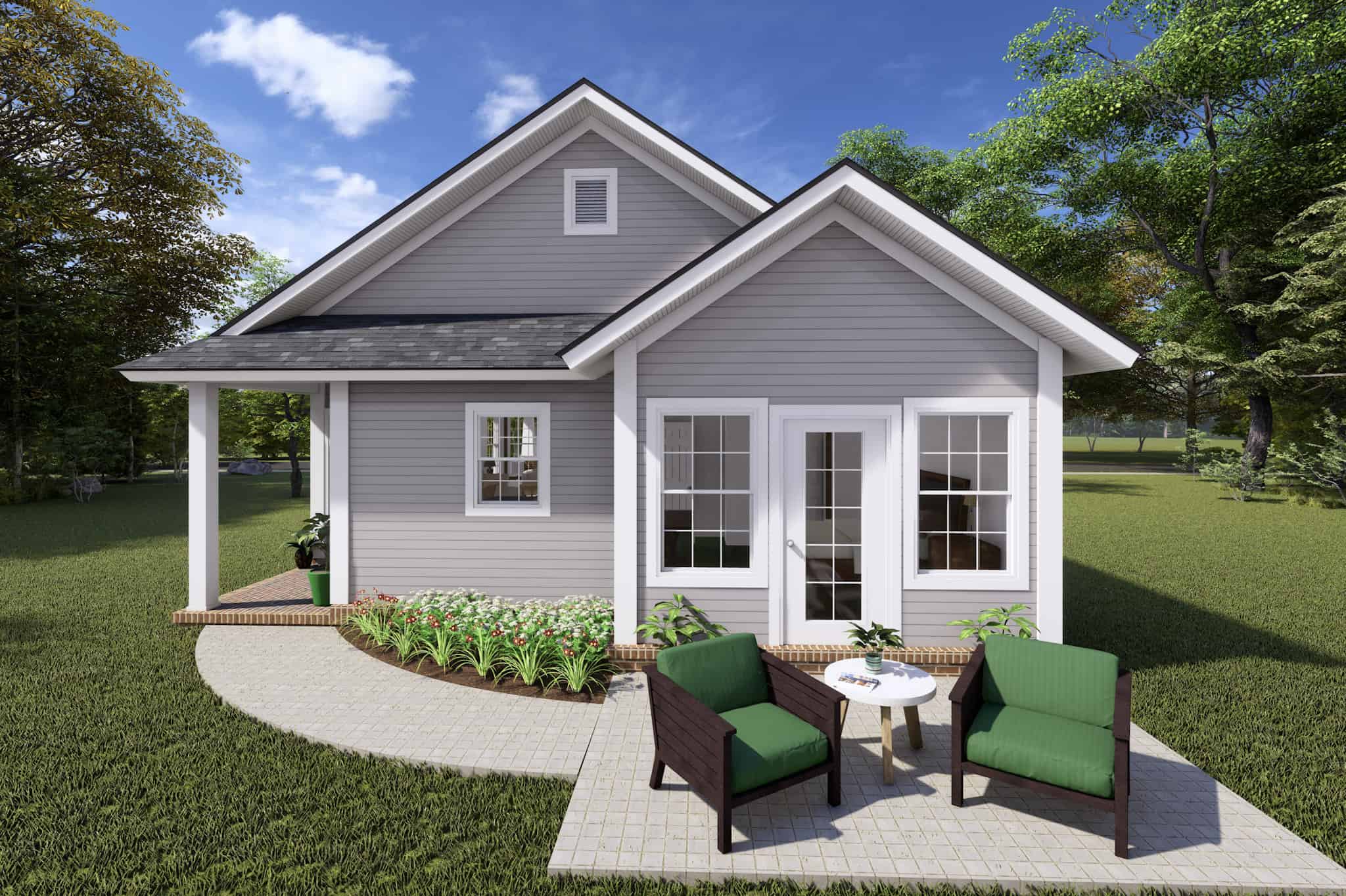 Rear View of this 3-Bedroom,1381 Sq Ft Plan -178-1368
