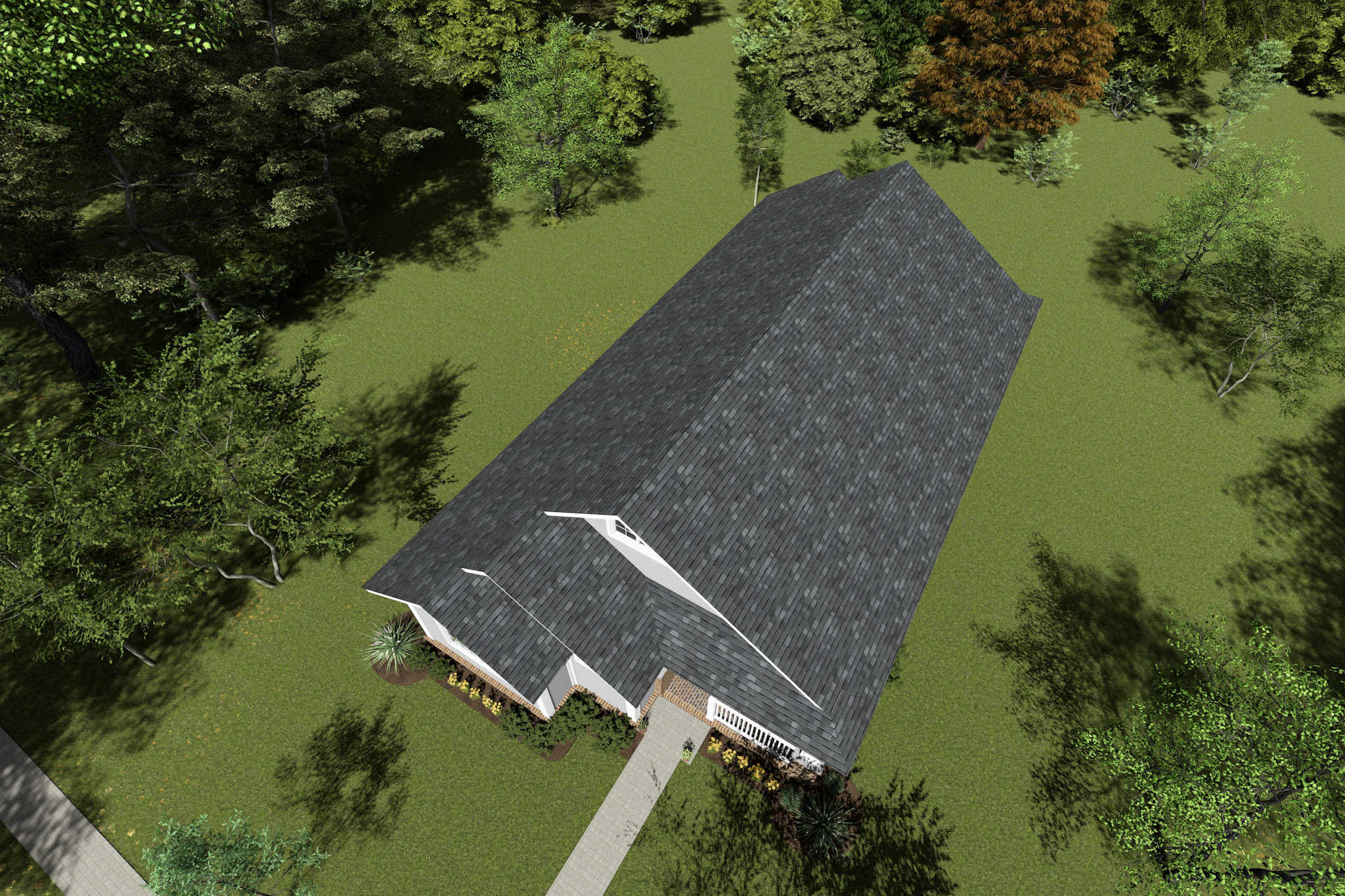 Aerial View of this 3-Bedroom,1381 Sq Ft Plan -178-1368