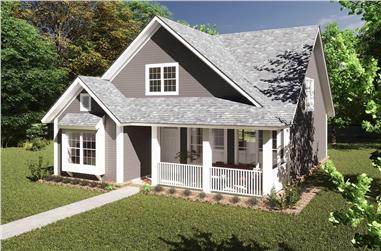 3-Bedroom, 1597 Sq Ft Cottage House Plan - 178-1370 - Front Exterior