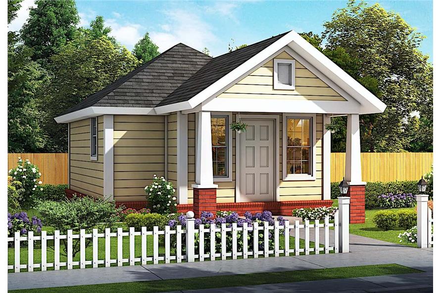 1-Bedroom, 412 Sq Ft Small House - Plan #178-1381 - Front Exterior