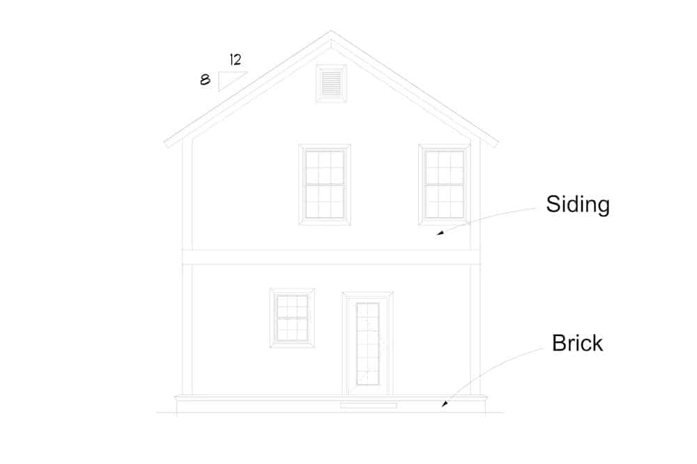 Home Plan Rear Elevation of this 2-Bedroom,1564 Sq Ft Plan -178-1382