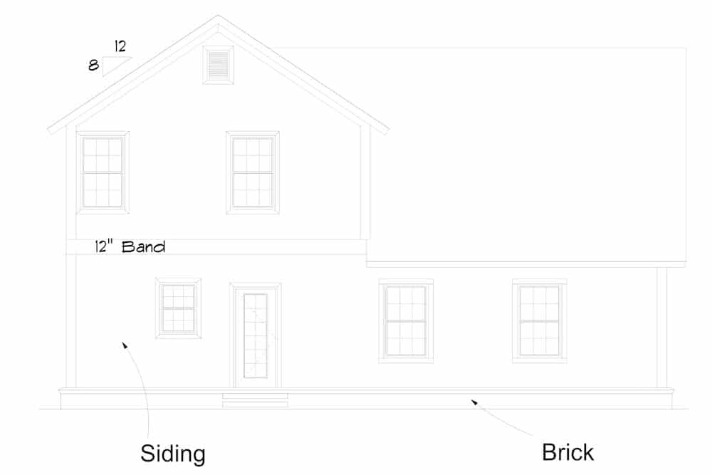 Home Plan Rear Elevation of this 4-Bedroom,2308 Sq Ft Plan -178-1387