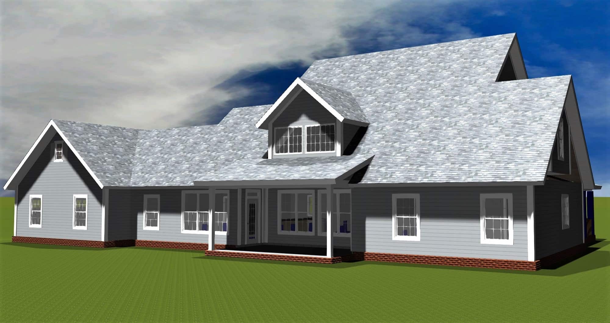 Rear View of this 5-Bedroom,3597 Sq Ft Plan -178-1398