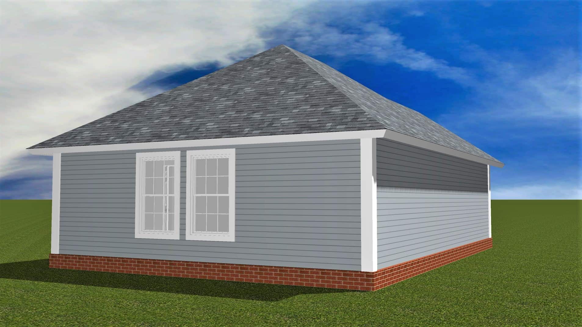 Rear View of this 2-Bedroom,788 Sq Ft Plan -178-1401