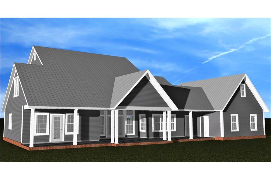 Rear View of this 4-Bedroom,2398 Sq Ft Plan -178-1408