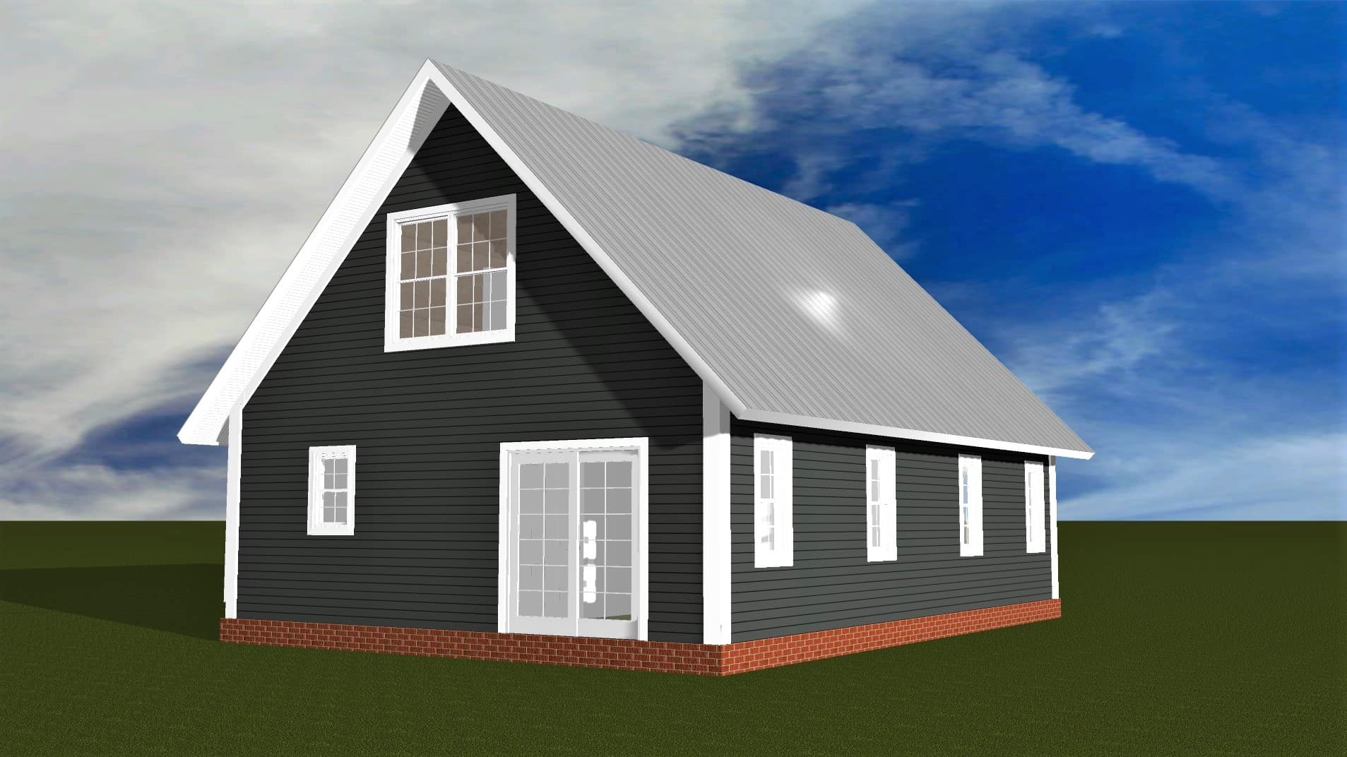 Rear View of this 1-Bedroom,949 Sq Ft Plan -178-1409