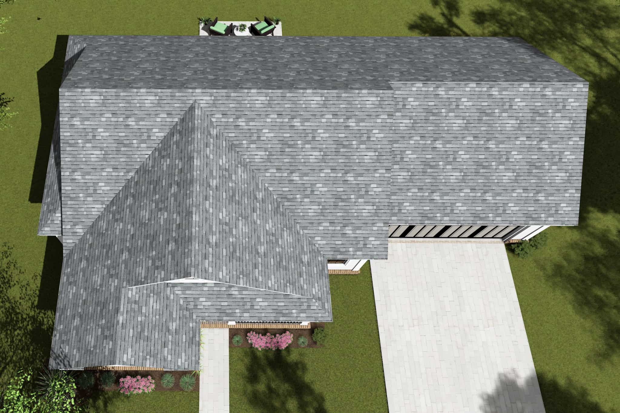 Aerial View of this 2-Bedroom,960 Sq Ft Plan -178-1427