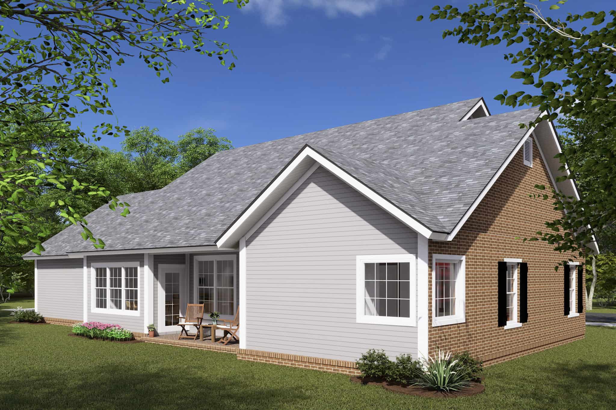 Rear View of this 3-Bedroom,2060 Sq Ft Plan -178-1431