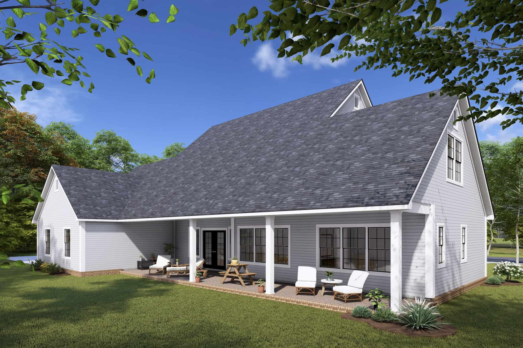 Rear View of this 4-Bedroom,2133 Sq Ft Plan -178-1437