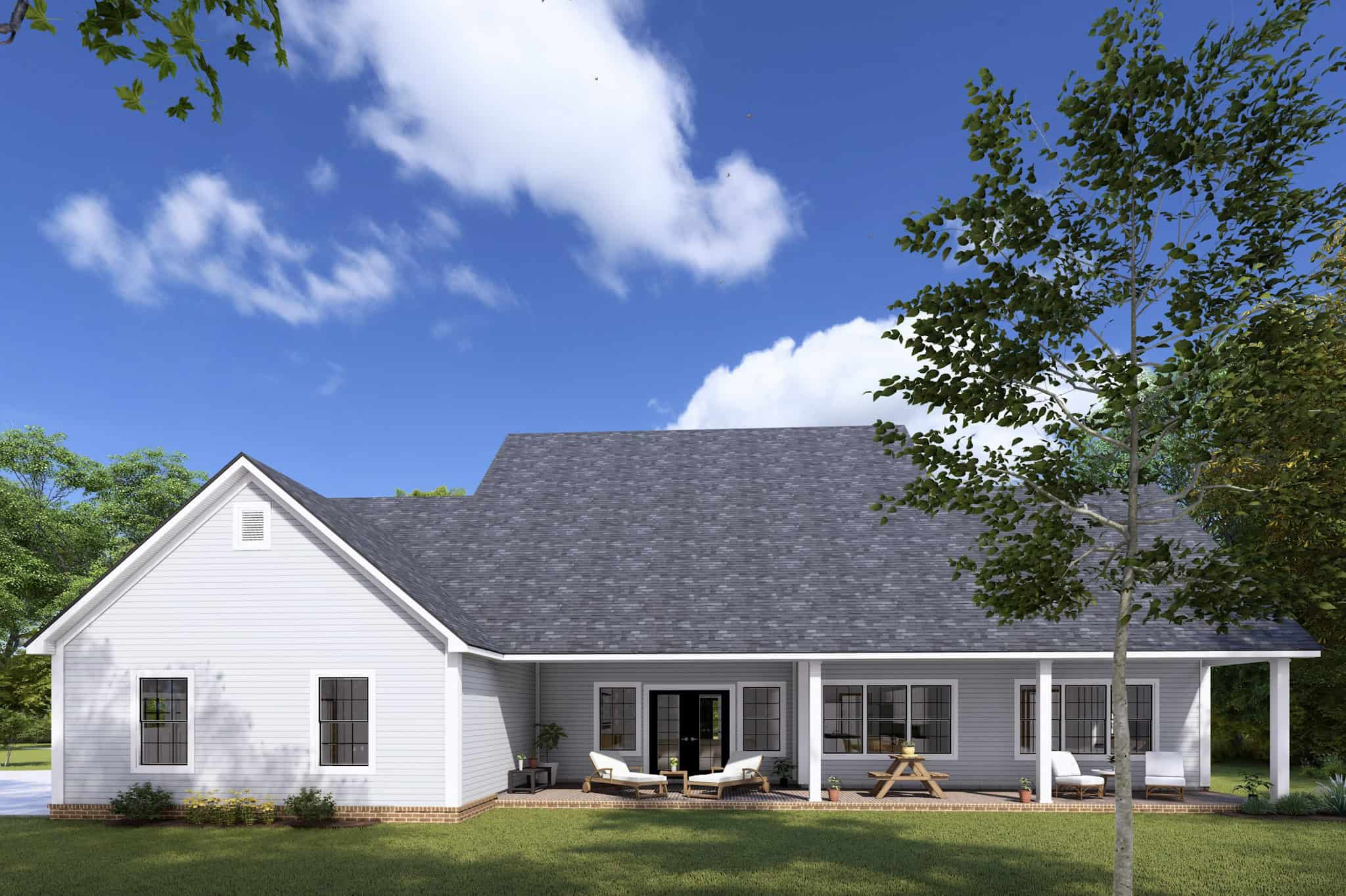 Rear View of this 4-Bedroom,2133 Sq Ft Plan -178-1437