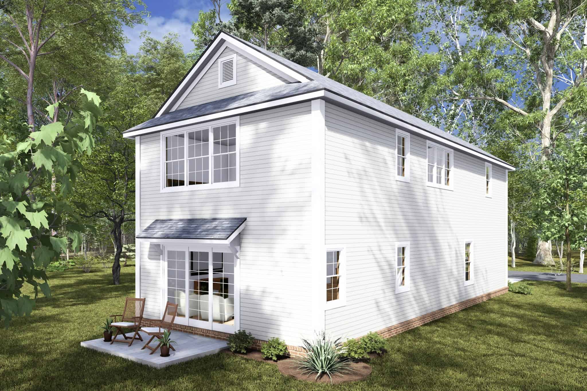Rear View of this 3-Bedroom,1736 Sq Ft Plan -178-1452
