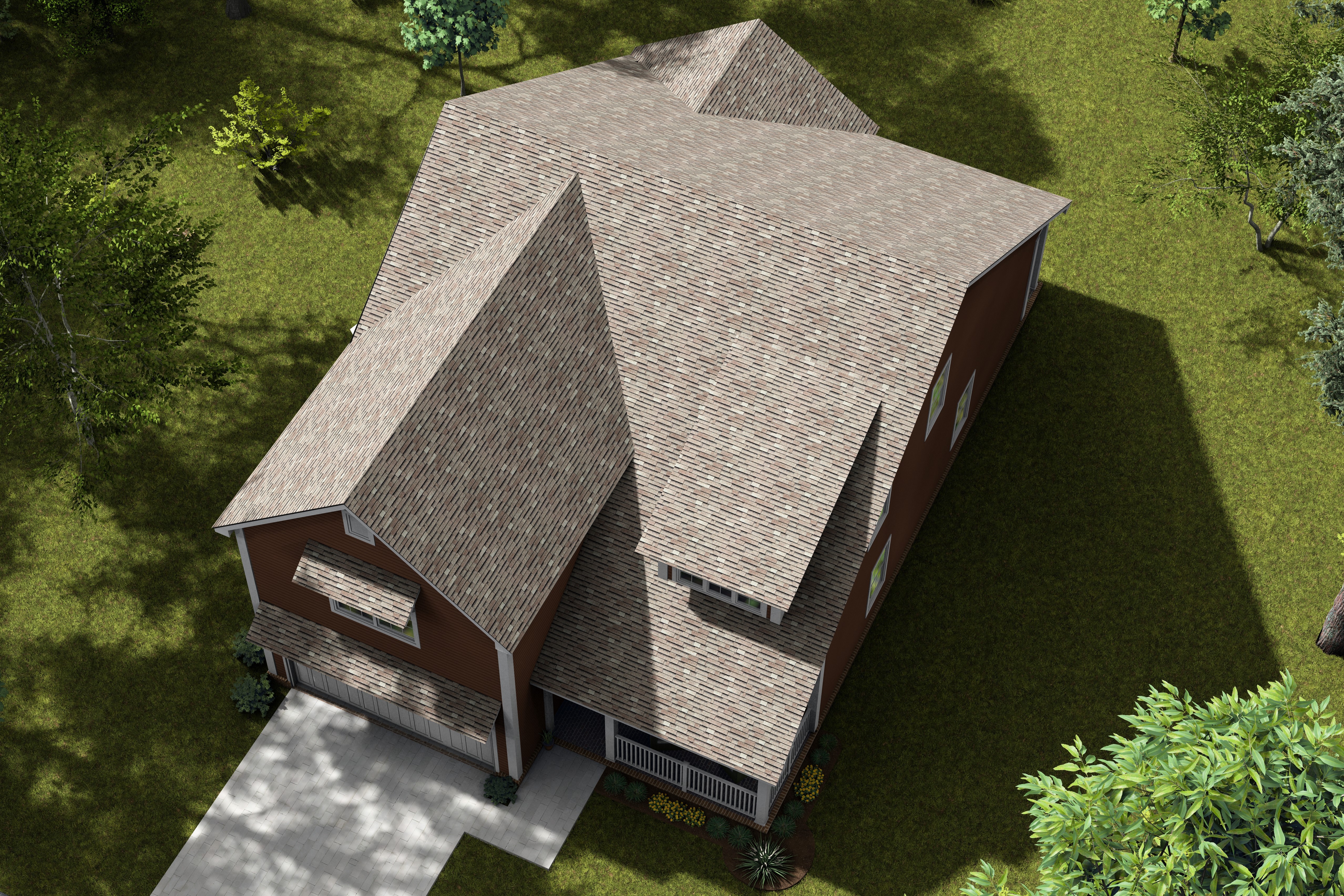 Aerial View of this 4-Bedroom,2400 Sq Ft Plan -178-1456