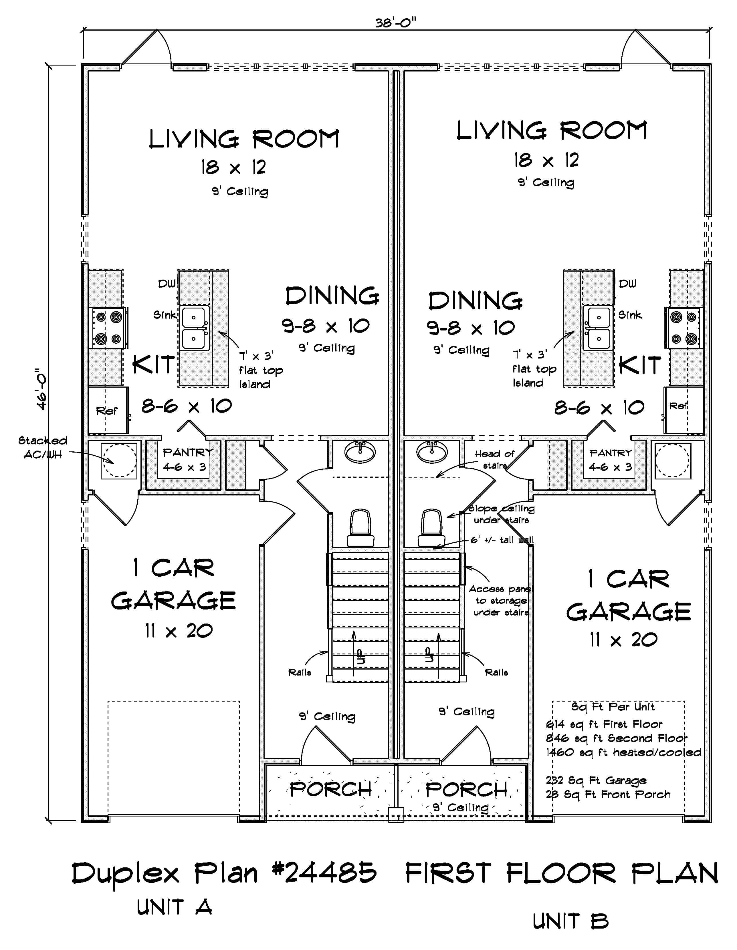 Main Level of Duplex/Multi-Unit Plan #178-1459