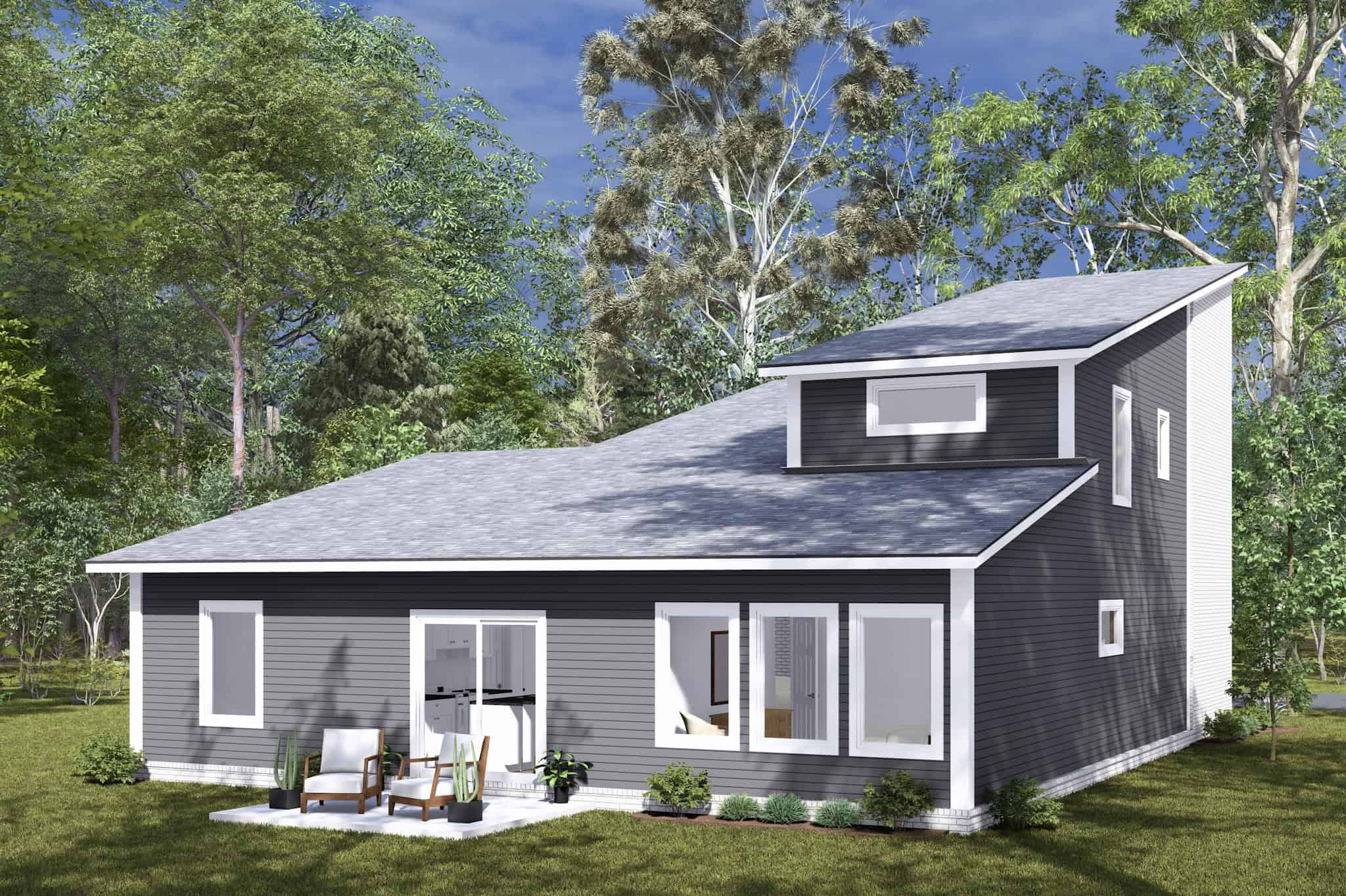 Rear View of this 4-Bedroom,1746 Sq Ft Plan -178-1474