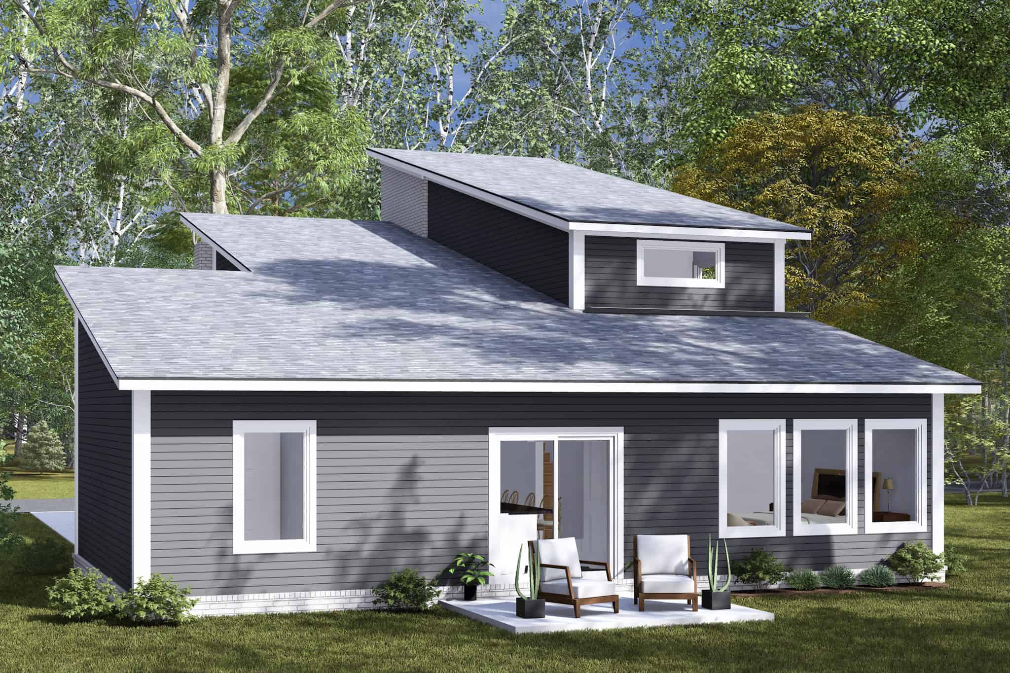 Rear View of this 4-Bedroom,1746 Sq Ft Plan -178-1474