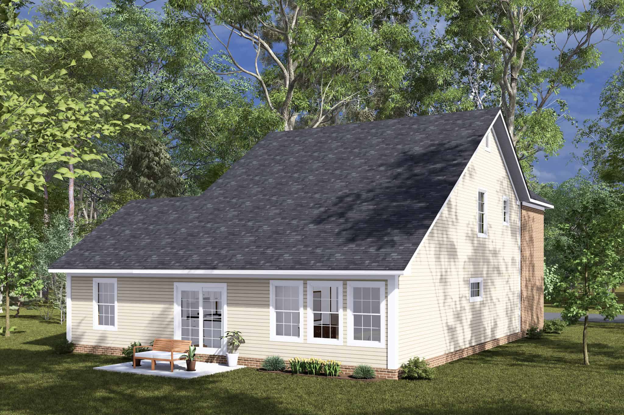 Rear View of this 4-Bedroom,1746 Sq Ft Plan -178-1475
