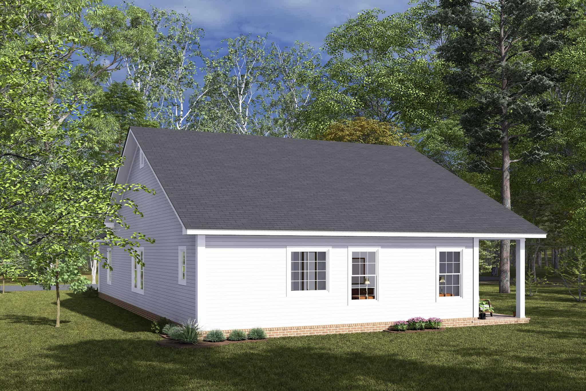 Rear View of this 3-Bedroom,1388 Sq Ft Plan -178-1479