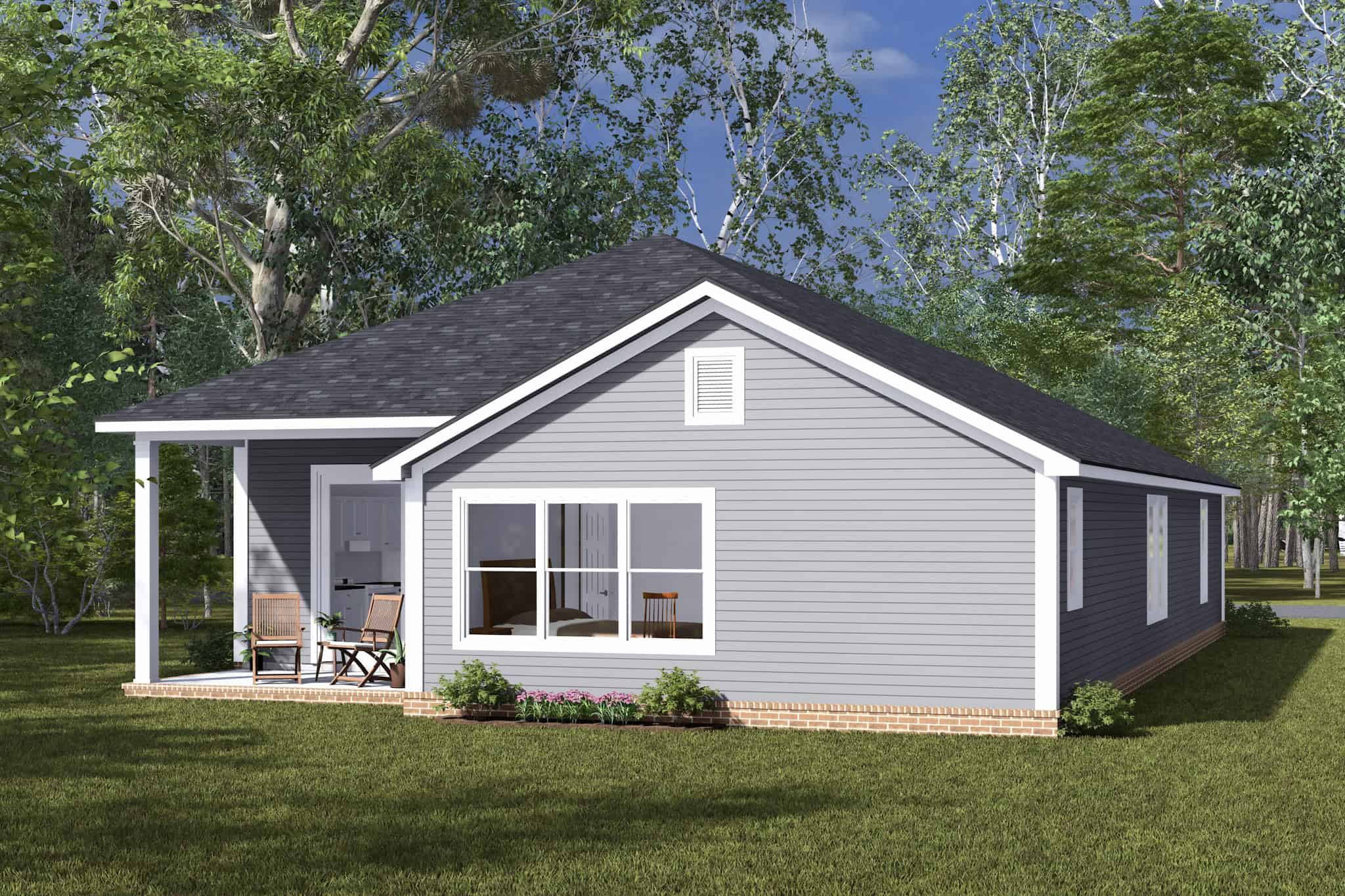 Rear View of this 3-Bedroom,1542 Sq Ft Plan -178-1480