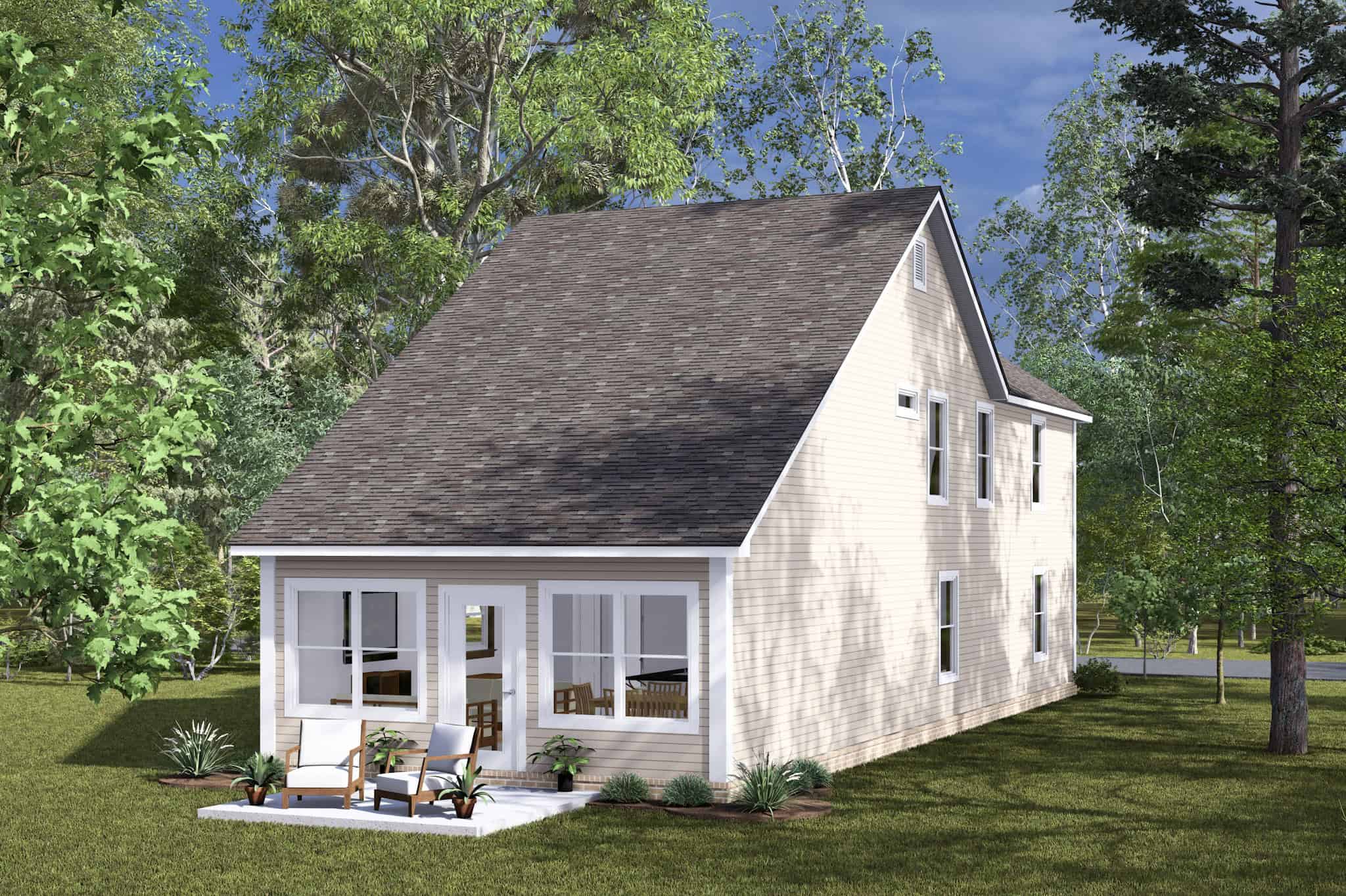Rear View of this 3-Bedroom,1434 Sq Ft Plan -178-1481