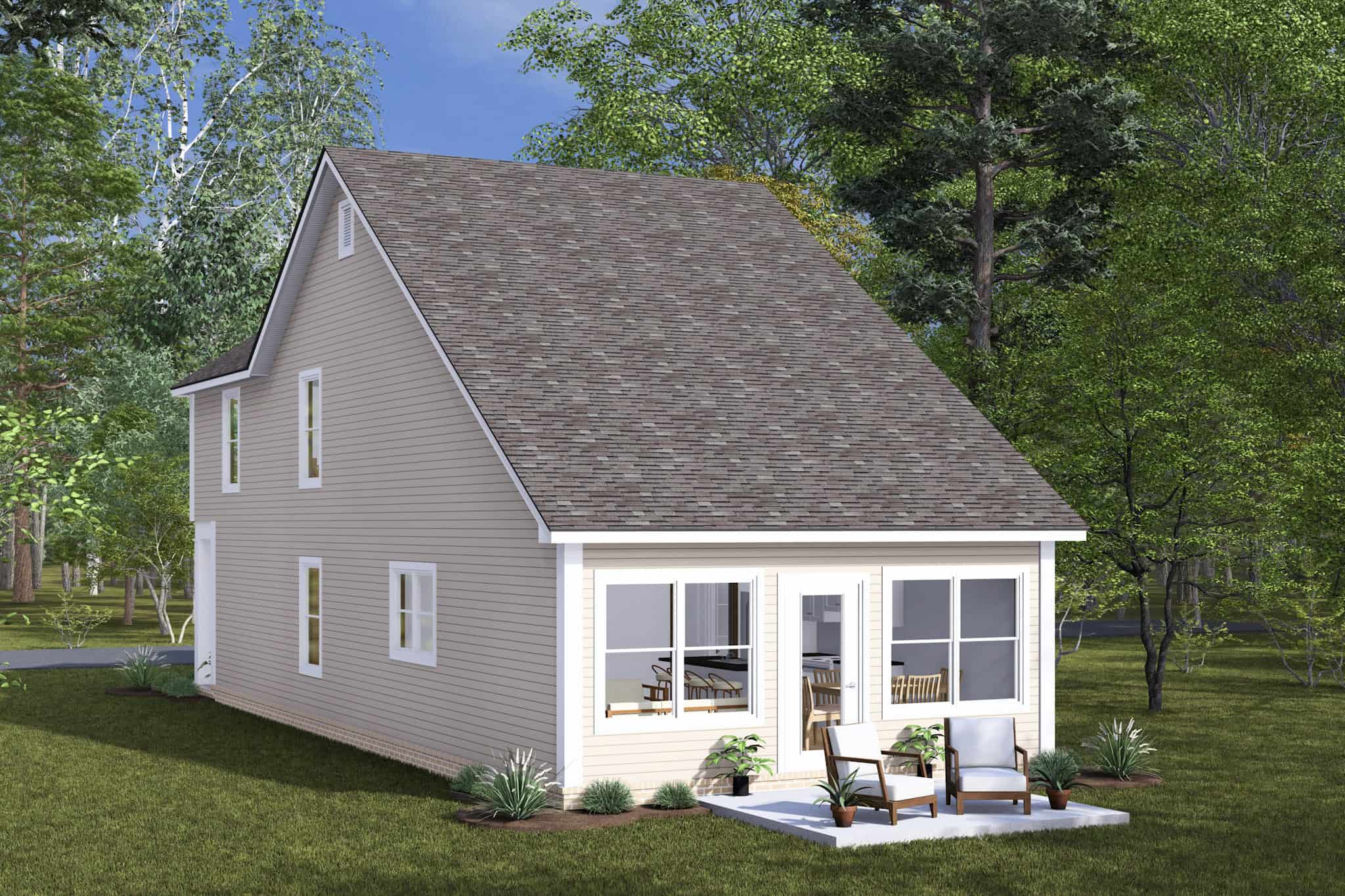 Rear View of this 3-Bedroom,1434 Sq Ft Plan -178-1481