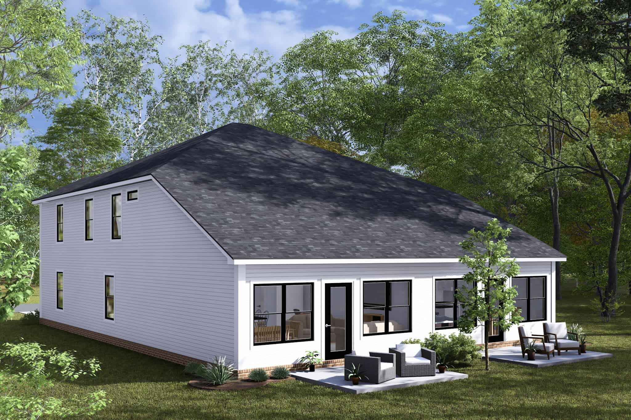 Rear View of this 6-Bedroom,2894 Sq Ft Plan -178-1482
