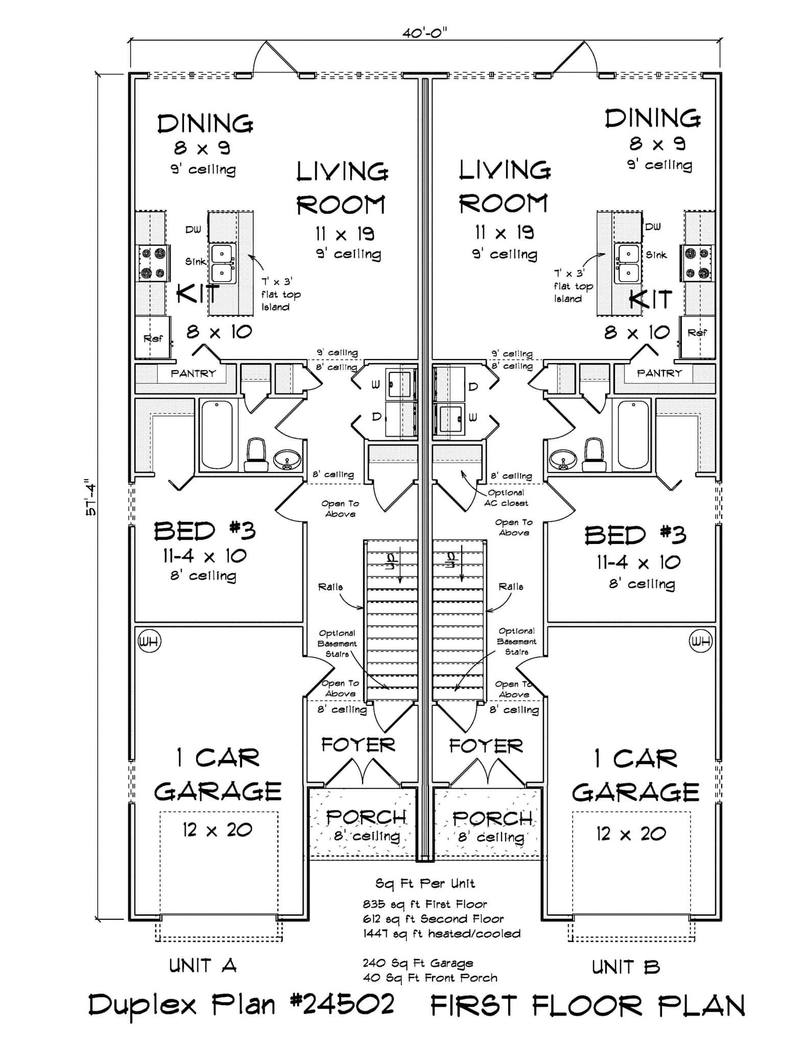 Main Level of Duplex/Multi-Unit Plan #178-1482