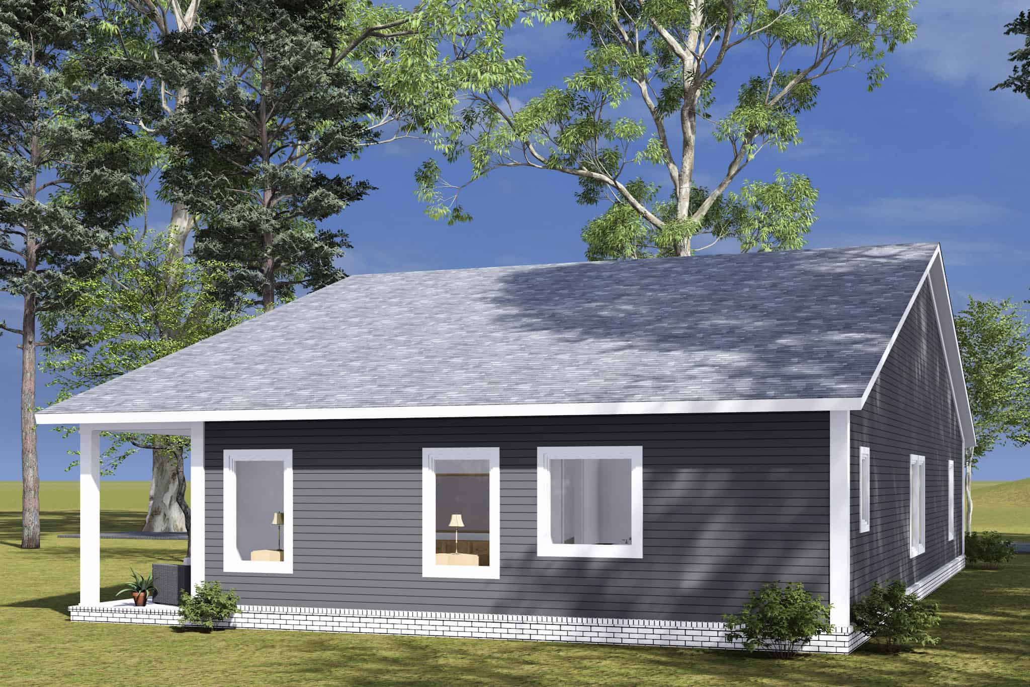 Rear View of this 3-Bedroom,1405 Sq Ft Plan -178-1483