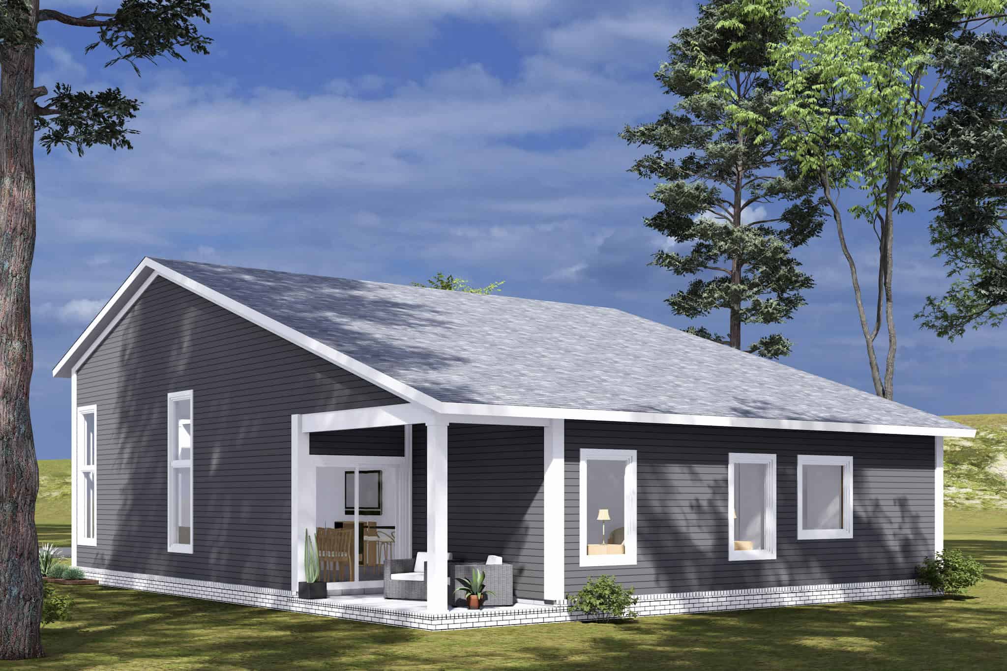 Rear View of this 3-Bedroom,1405 Sq Ft Plan -178-1483