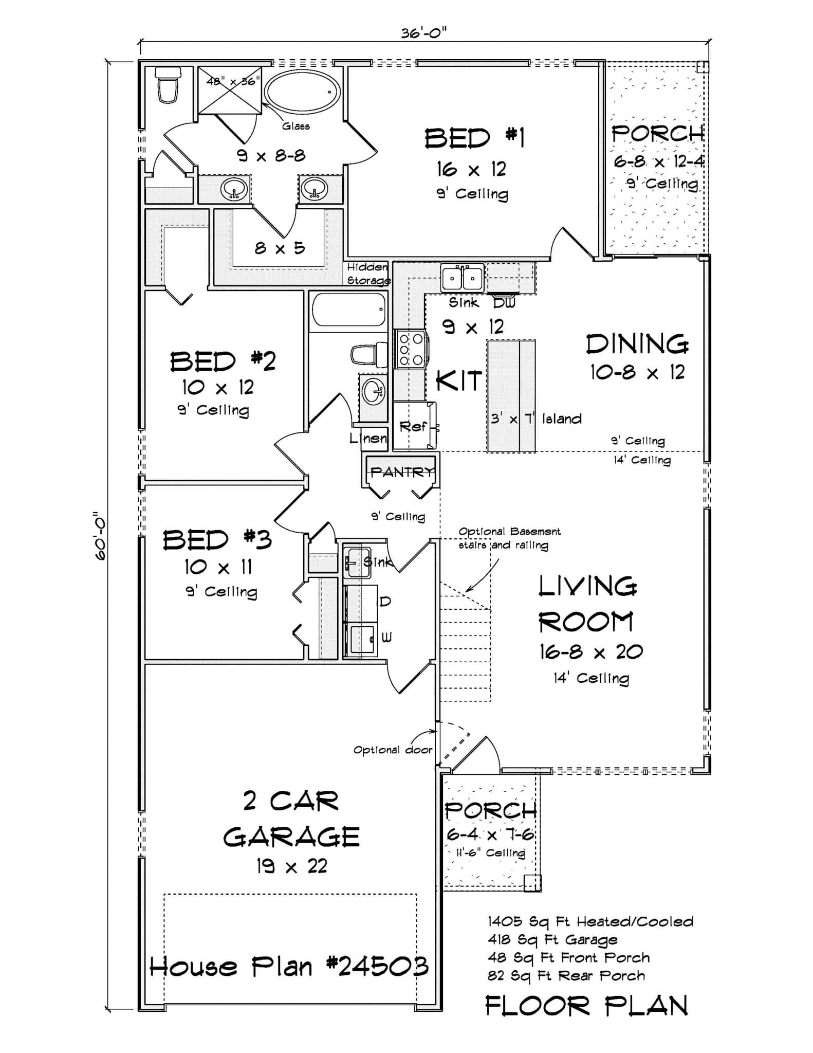 Main Level of Modern Plan #178-1483