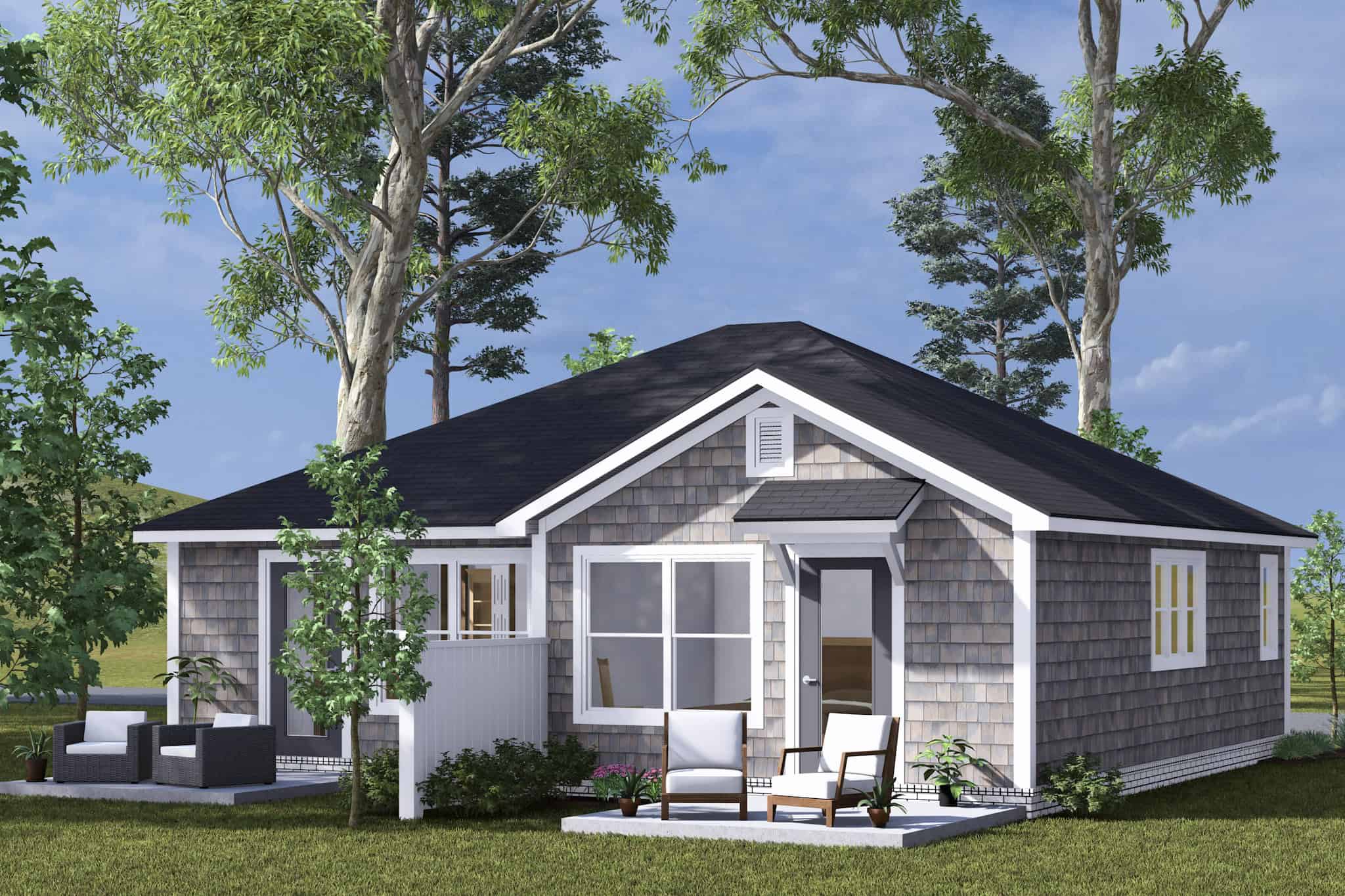 Rear View of this 2-Bedroom,992 Sq Ft Plan -178-1485