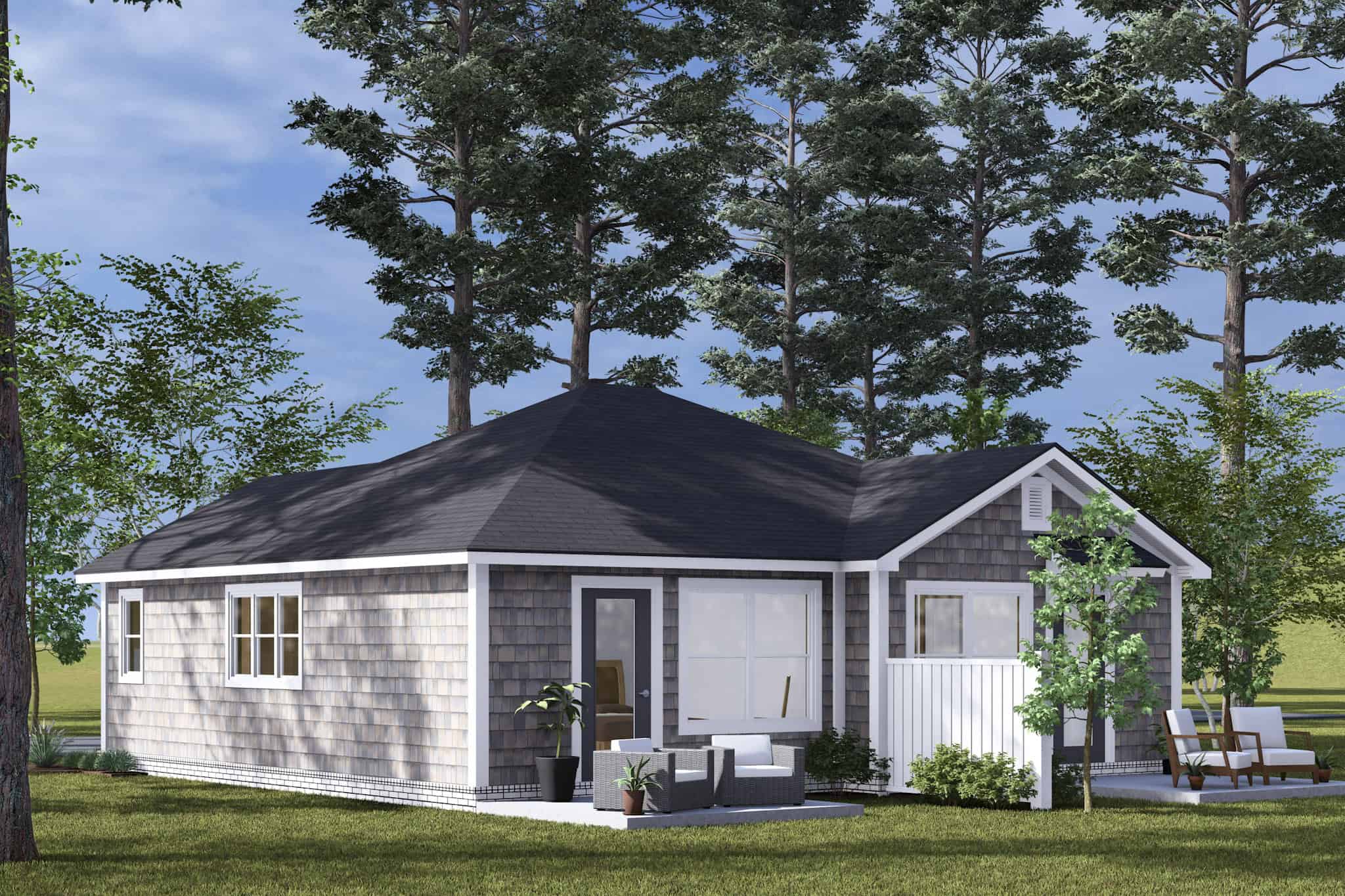 Rear View of this 2-Bedroom,992 Sq Ft Plan -178-1485