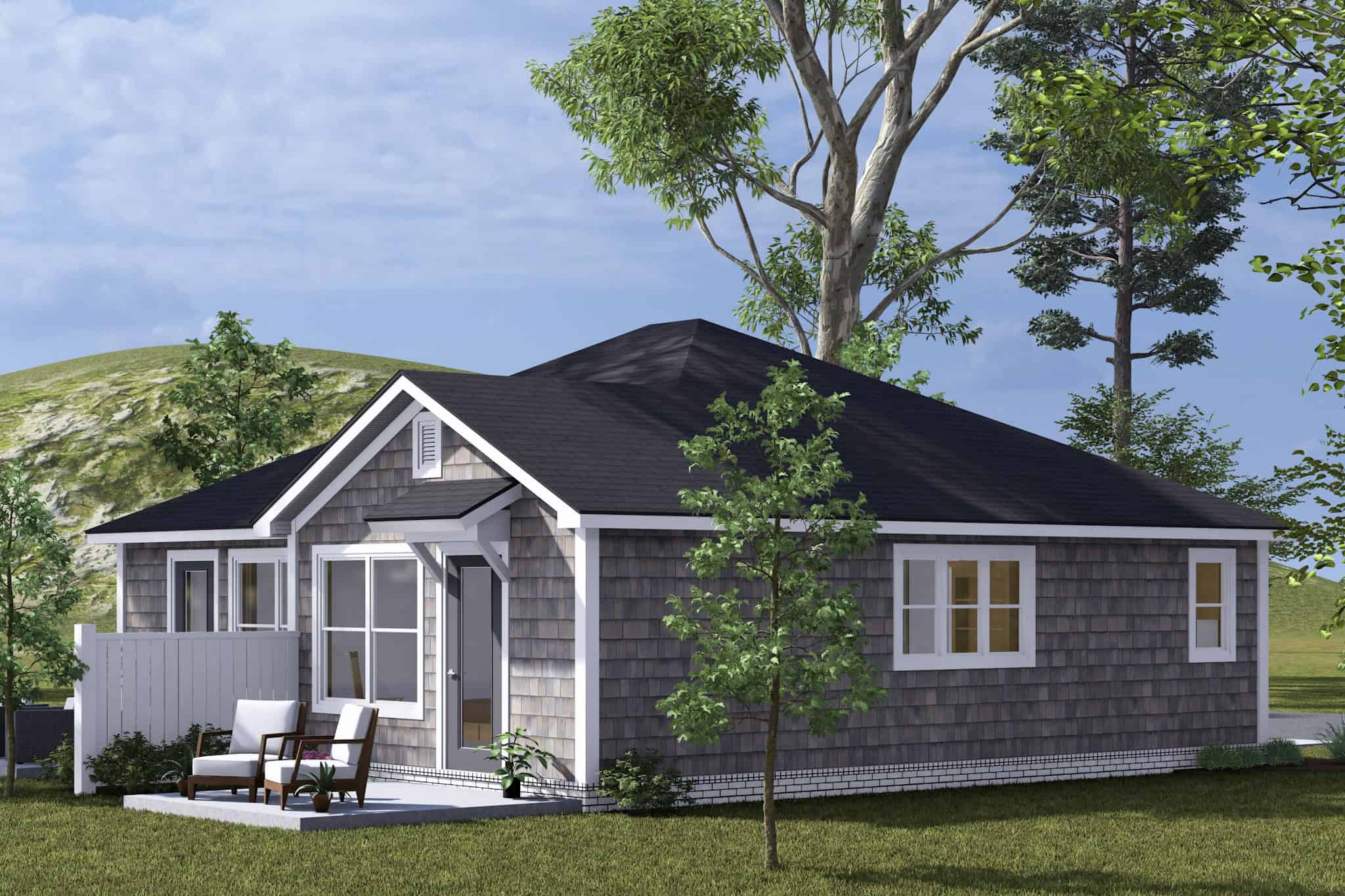 Rear View of this 2-Bedroom,992 Sq Ft Plan -178-1485