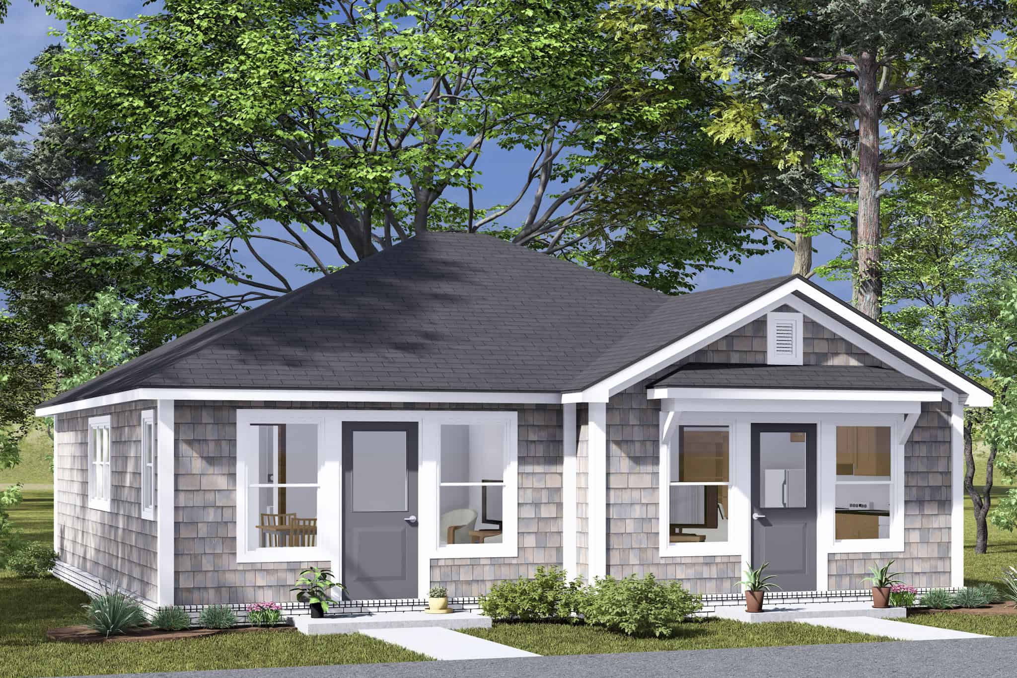 Front View of this 2-Bedroom,992 Sq Ft Plan -178-1485