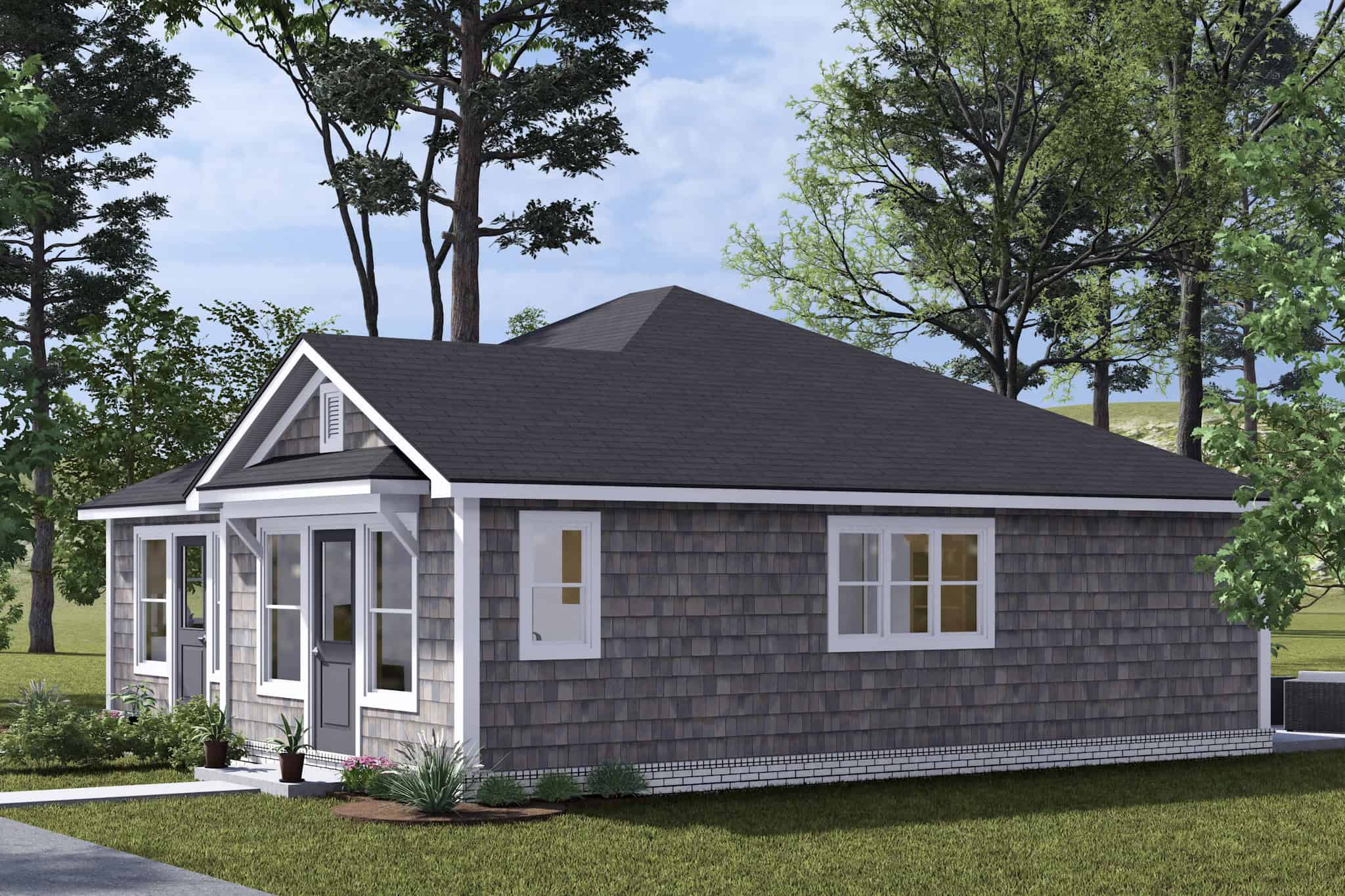 Right Side View of this 2-Bedroom,992 Sq Ft Plan -178-1485