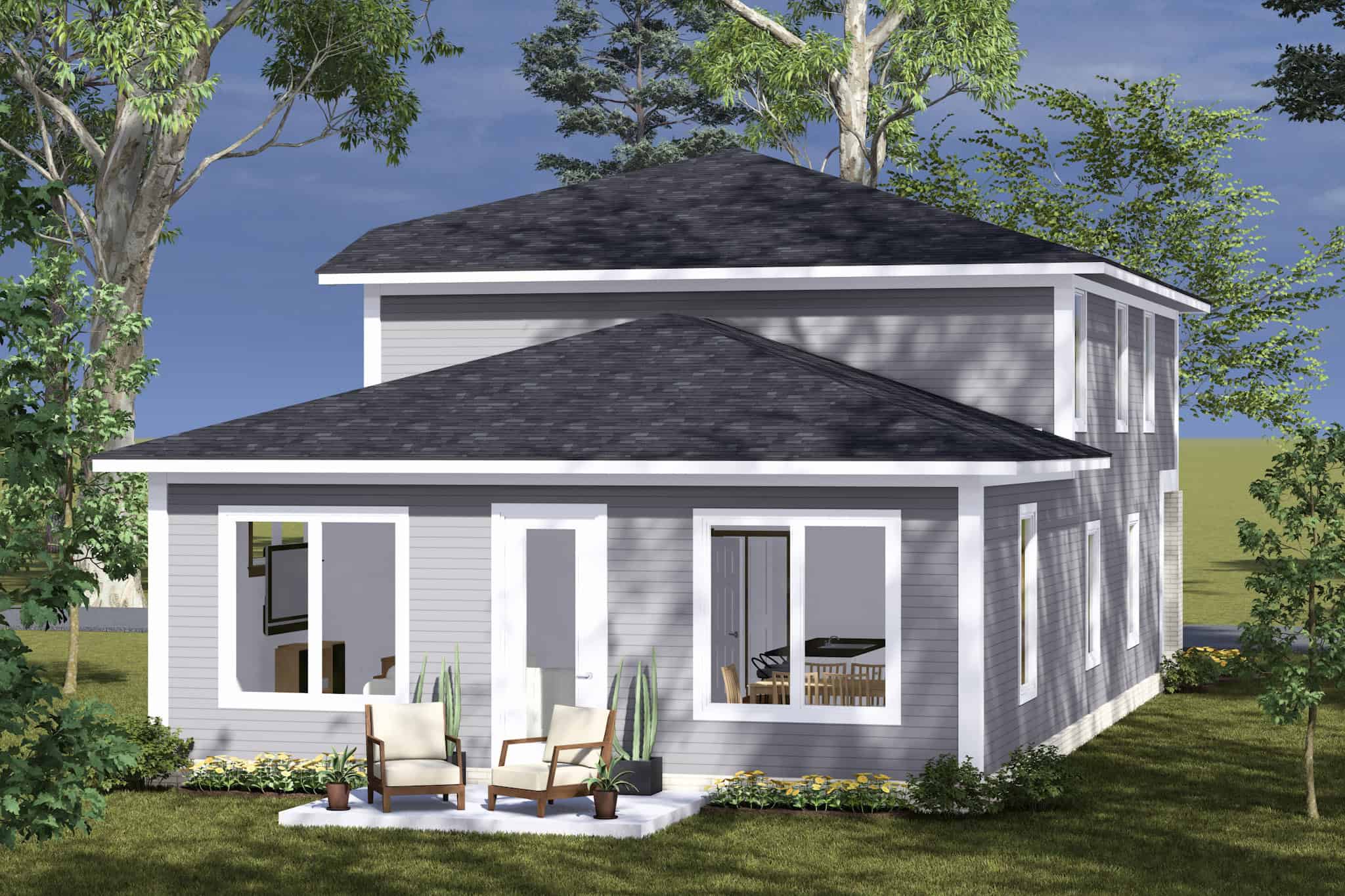 Rear View of this 3-Bedroom,2034 Sq Ft Plan -178-1486