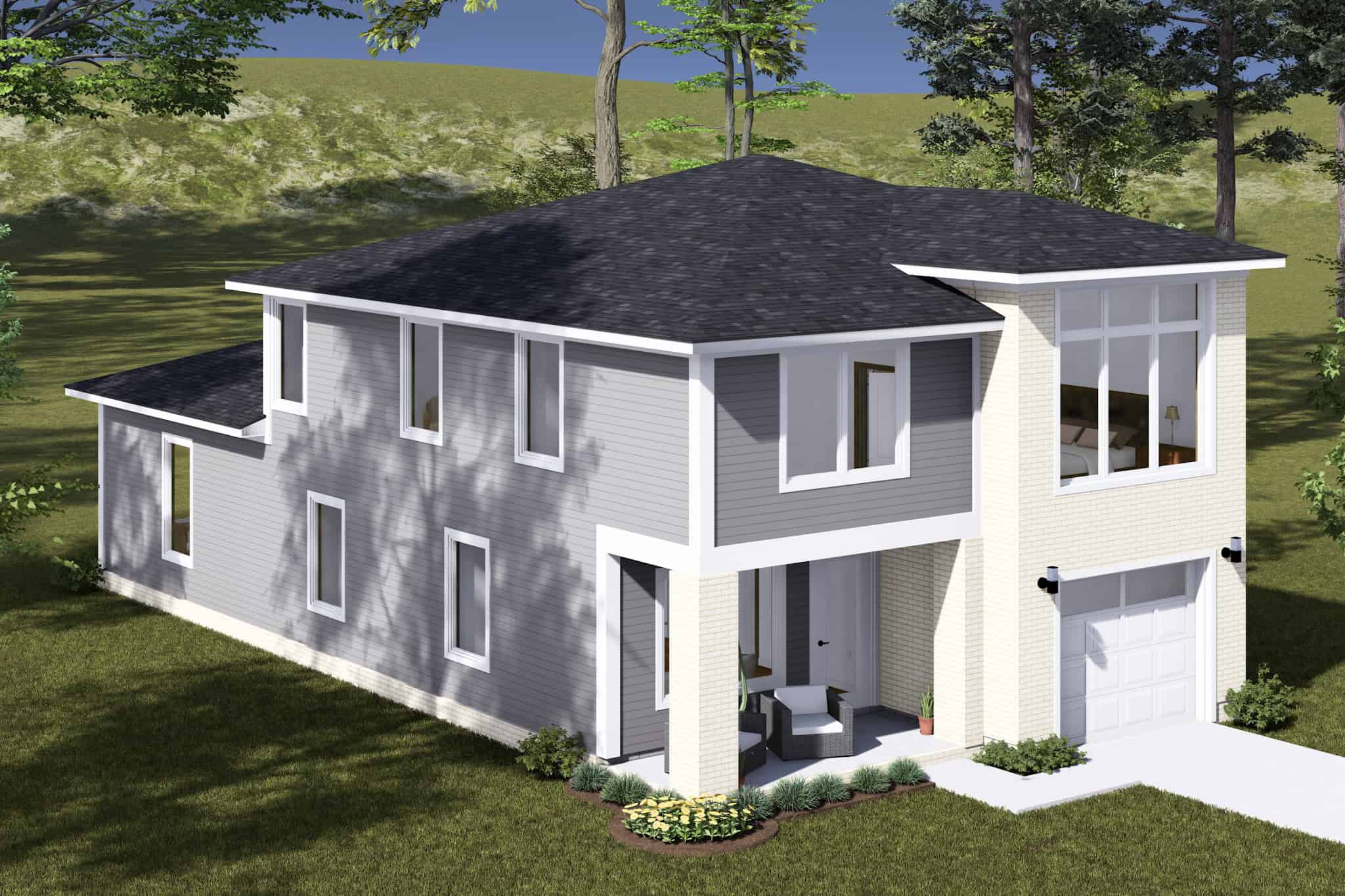 Left Side View of this 3-Bedroom,2034 Sq Ft Plan -178-1486